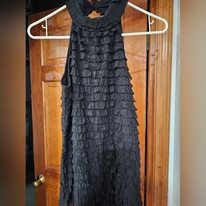 Studio Y Women's M Black Ruffle Tank